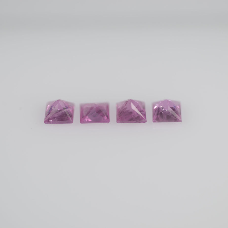 1.9-3.5 mm Natural Callibrated Pink Sapphire Loose Gemstone Princess Square Cut