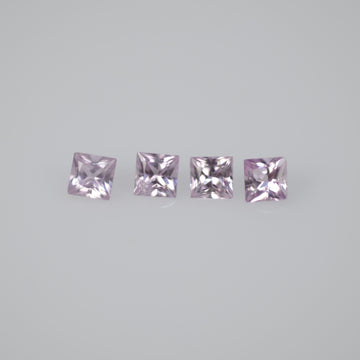 1.8-4.1 mm Natural Callibrated Pink Sapphire Loose Gemstone Princess Square Cut