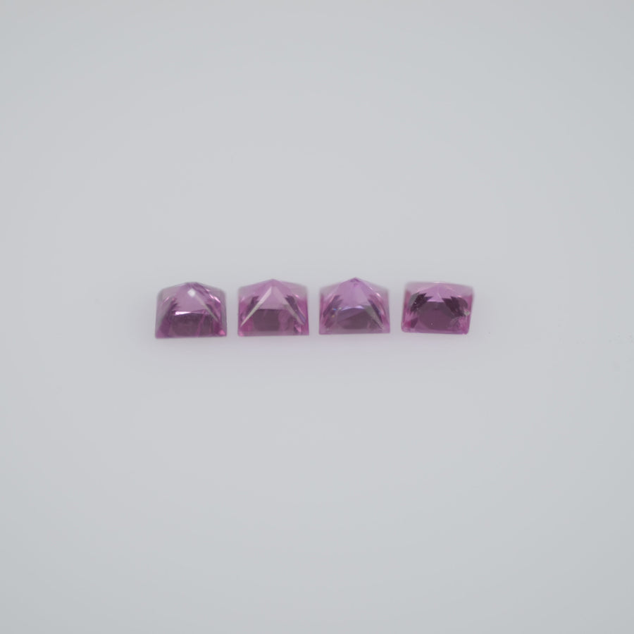 1.8-3.8 mm Natural Callibrated Pink Sapphire Loose Gemstone Princess Square Cut