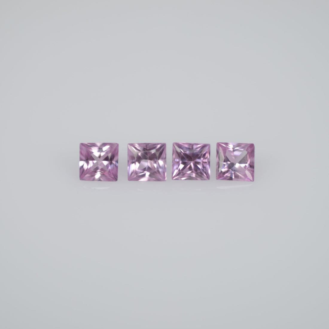 2.0-3.8  mm Natural Callibrated Pink Sapphire Loose Gemstone Princess Square Cut