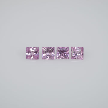 2.0-3.8  mm Natural Callibrated Pink Sapphire Loose Gemstone Princess Square Cut