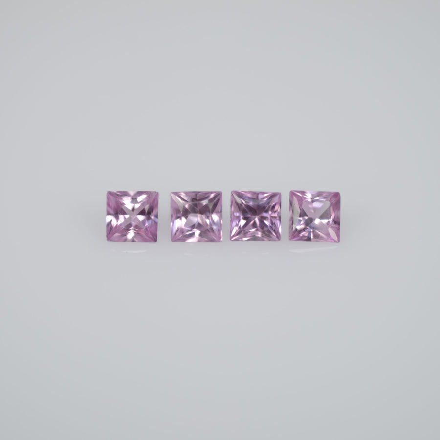 2.0-3.8  mm Natural Callibrated Pink Sapphire Loose Gemstone Princess Square Cut