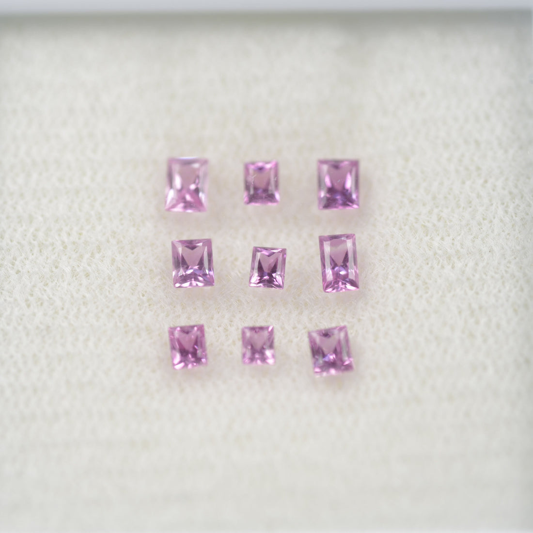 LOTS: Natural Pink Sapphire Loose Gemstone Baguette Princess Cut