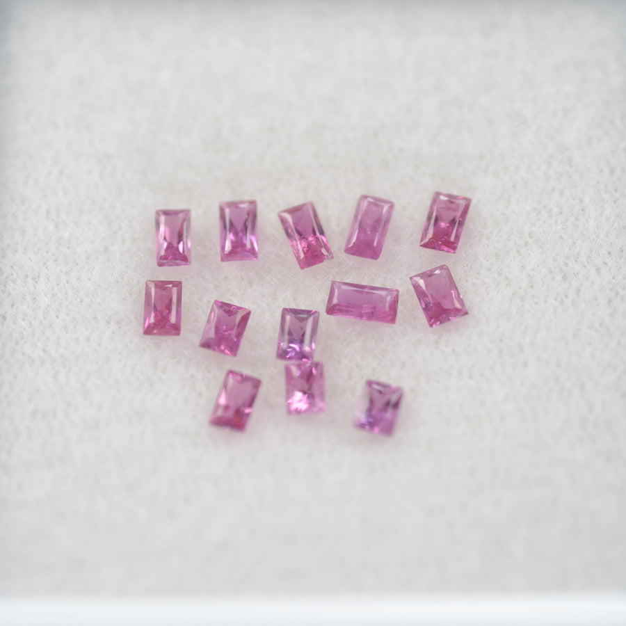 LOTS:Natural Pink Sapphire Loose Gemstone Baguette Princess Cut