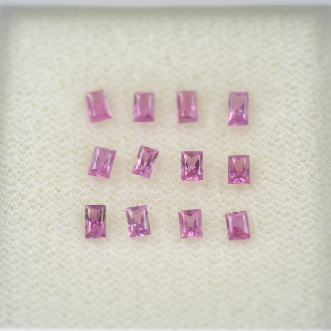 LOTS:Natural Pink Sapphire Loose Gemstone Baguette Princess Cut