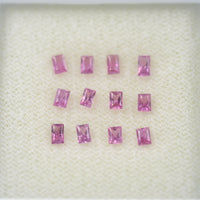 LOTS:Natural Pink Sapphire Loose Gemstone Baguette Princess Cut