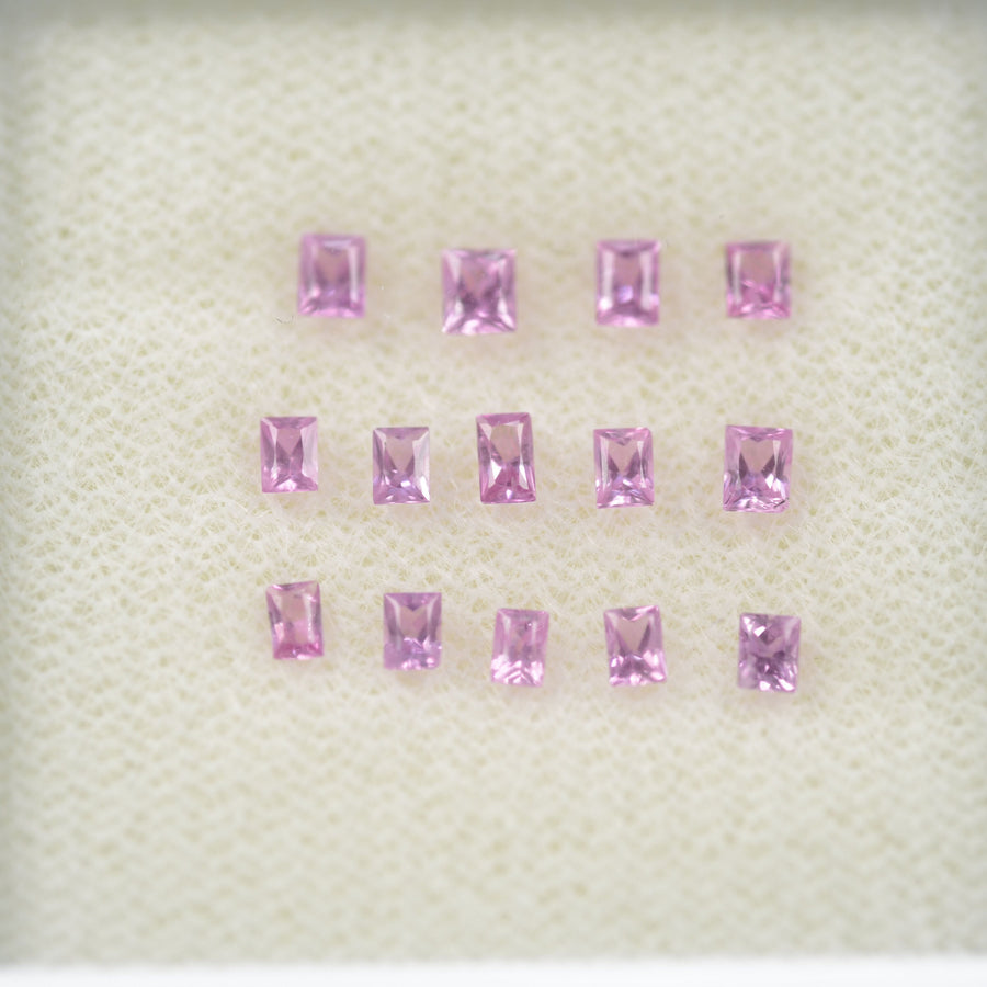 LOTS:Natural Pink Sapphire Loose Gemstone Baguette Princess Cut