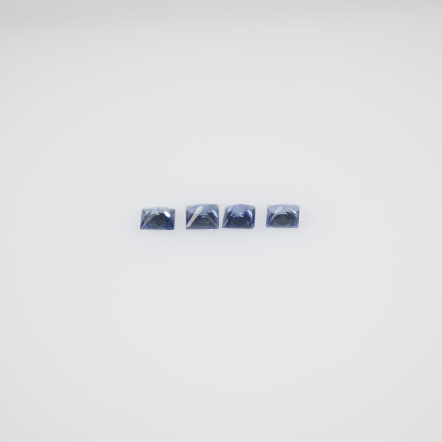 1.1-1.8 MM  Natural Princess Cut Blue Sapphire Loose Gemstone