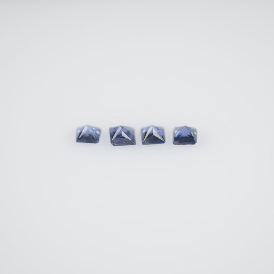 1.9-2.3 MM  Natural Princess Cut Blue Sapphire Loose Gemstone