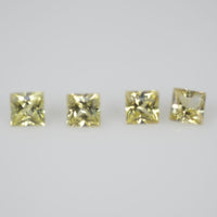 2.7-3.3  mm Natural Calibrated Yellow Sapphire Loose Gemstone Princess Cut