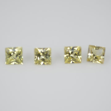 2.7-3.3  mm Natural Calibrated Yellow Sapphire Loose Gemstone Princess Cut
