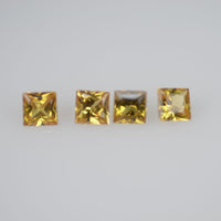 2.2-2.8 mm Natural Calibrated Yellow Sapphire Loose Gemstone Princess Cut
