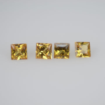 2.2-2.8 mm Natural Calibrated Yellow Sapphire Loose Gemstone Princess Cut