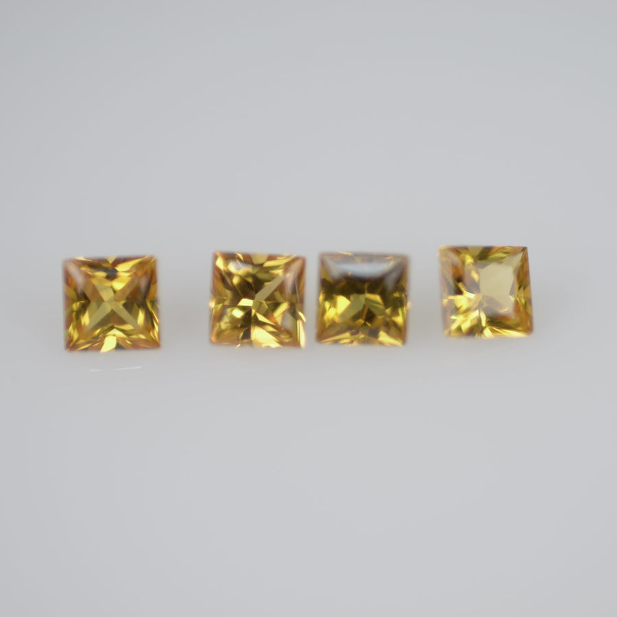2.2-2.8 mm Natural Calibrated Yellow Sapphire Loose Gemstone Princess Cut