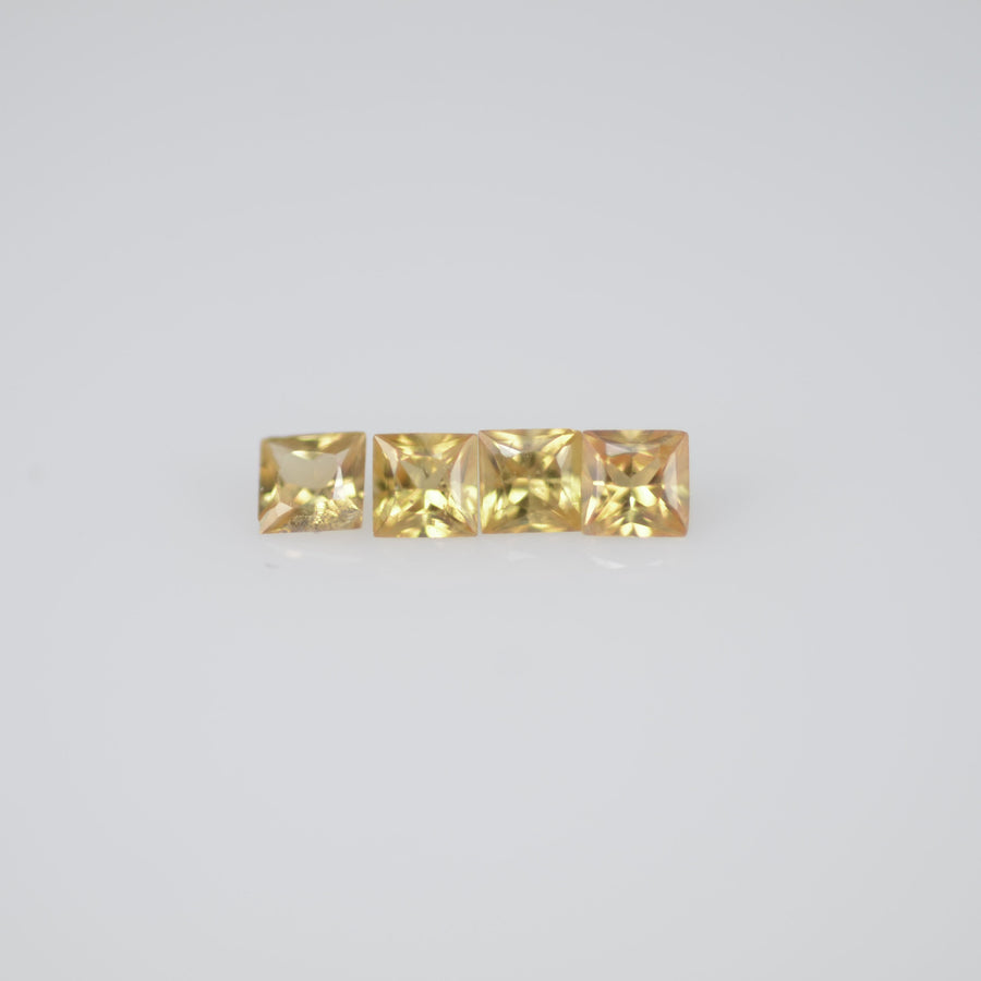 1.8-2.3 mm Natural Calibrated Yellow Sapphire Loose Gemstone Princess Cut