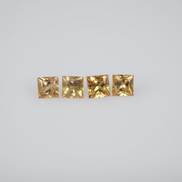 2.2-2.8 mm Natural Calibrated Yellow Sapphire Loose Gemstone Princess Cut