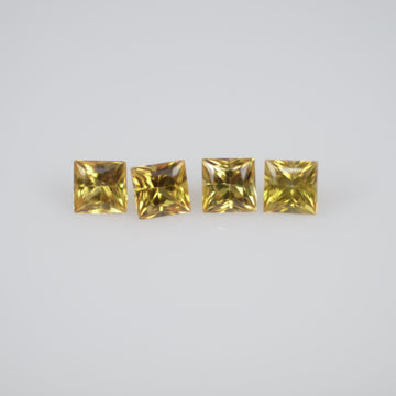 2.7-3.3 mm Natural Calibrated Yellow Sapphire Loose Gemstone Princess Cut