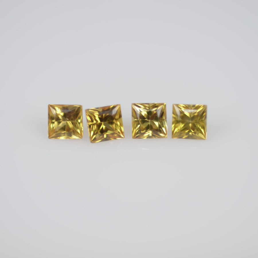 2.7-3.3 mm Natural Calibrated Yellow Sapphire Loose Gemstone Princess Cut