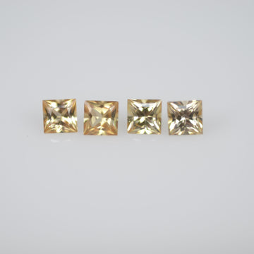 2.7-3.3 mm Natural Calibrated Orangish Yellow Sapphire Loose Gemstone Princess Cut