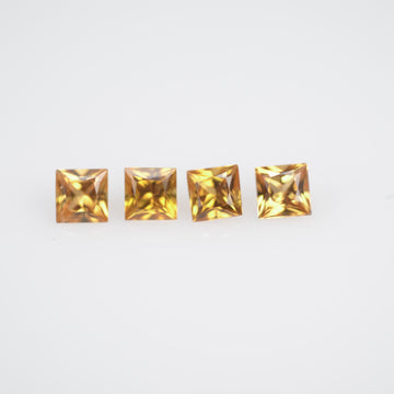 2.8-3.3 mm Natural Calibrated Yellow Sapphire Loose Gemstone Princess Cut