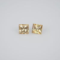 3.4-3.7 mm Natural Calibrated Yellow Sapphire Loose Gemstone Princess Cut
