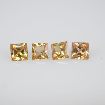 2.8-3.2 mm Natural Calibrated Yellow Sapphire Loose Gemstone Princess Cut