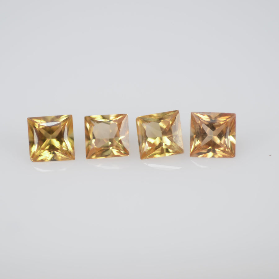 2.8-3.2 mm Natural Calibrated Yellow Sapphire Loose Gemstone Princess Cut