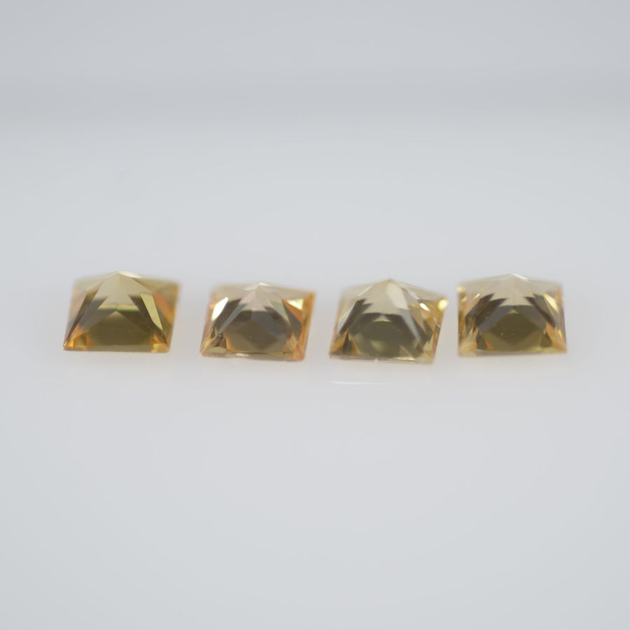 3.2-4.5 mm Natural Calibrated Yellow Sapphire Loose Gemstone Princess Cut