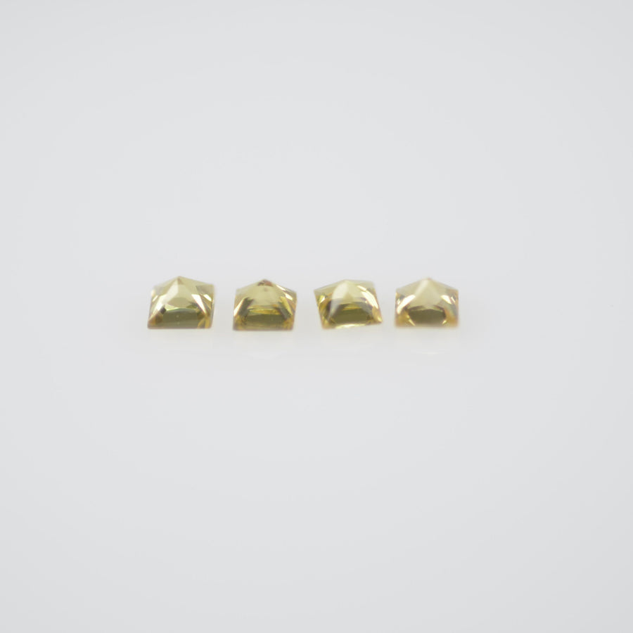1.2-1.9 mm Natural Calibrated Yellow Sapphire Loose Gemstone Princess Cut