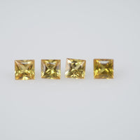 2.2-2.9 mm Natural Calibrated Yellow Sapphire Loose Gemstone Princess Cut