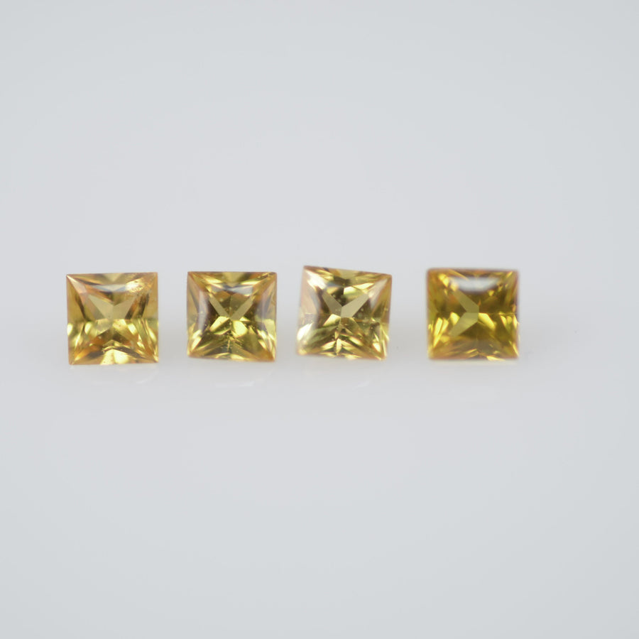 2.2-2.9 mm Natural Calibrated Yellow Sapphire Loose Gemstone Princess Cut