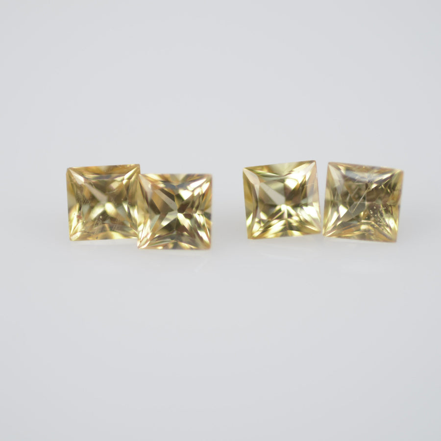 2.8-3.2 mm Natural Calibrated Yellow Sapphire Loose Gemstone Princess Cut