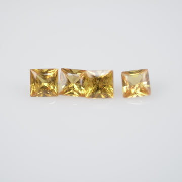 2.7-3.2 mm Natural Calibrated Yellow Sapphire Loose Gemstone Princess Cut