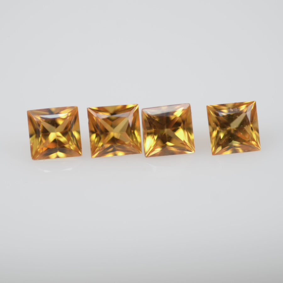 2.7-3.3 mm Natural Calibrated Yellow Sapphire Loose Gemstone Princess Cut