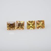 2.8-3.2 mm Natural Calibrated Yellow Sapphire Loose Gemstone Princess Cut