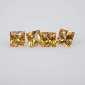 2.8-3.2 mm Natural Calibrated Yellow Sapphire Loose Gemstone Princess Cut
