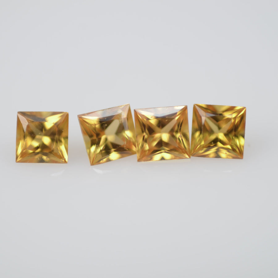 2.8-3.3 mm Natural Calibrated Yellow Sapphire Loose Gemstone Princess Cut