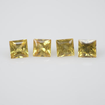 2.6-3.3 mm Natural Calibrated Yellow Sapphire Loose Gemstone Princess Cut