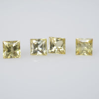 2.7-3.3 mm Natural Calibrated Yellow Sapphire Loose Gemstone Princess Cut