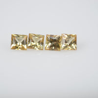 2.8-3.2 mm Natural Calibrated Yellow Sapphire Loose Gemstone Princess Cut