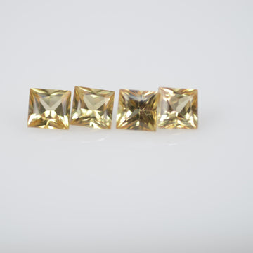 2.8-3.2 mm Natural Calibrated Yellow Sapphire Loose Gemstone Princess Cut