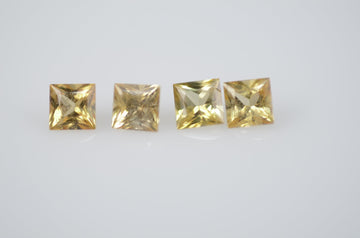 3.2-4.1  mm Natural Calibrated Yellow Sapphire Loose Gemstone Princess Cut