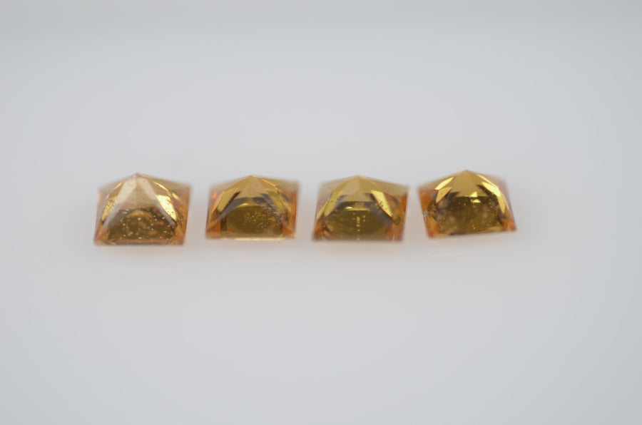 3.2-3.7 mm Natural Calibrated Yellow Sapphire Loose Gemstone Princess Cut