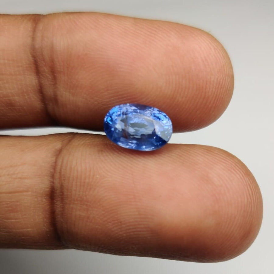 2.98 cts Unheated Natural Blue Sapphire Loose Gemstone Oval Cut Certified