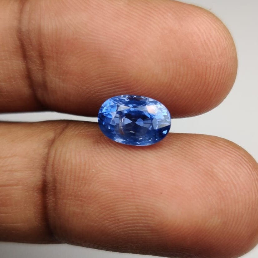 2.98 cts Unheated Natural Blue Sapphire Loose Gemstone Oval Cut Certified