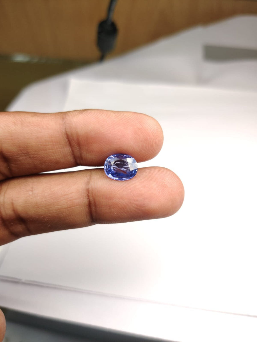 2.93 cts Unheated Natural Blue Sapphire Loose Gemstone Oval Cut Certified