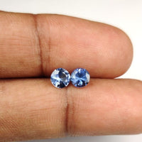 4-5 mm Natural Blue Sapphire Loose Pair Gemstone Round Cut