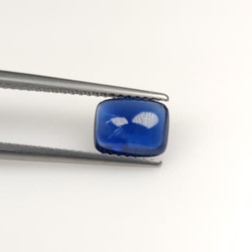 1.64 cts Unheated Natural Blue Sapphire Loose Gemstone Cabochon Cushion Cut Certified
