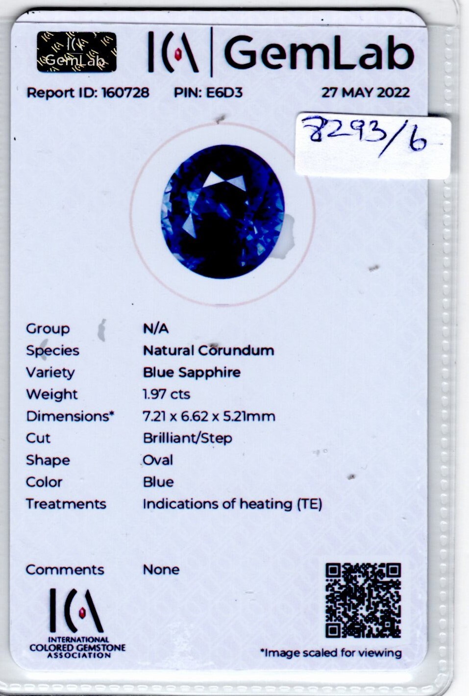 1.97 cts Natural Blue Sapphire Loose Gemstone Oval Cut