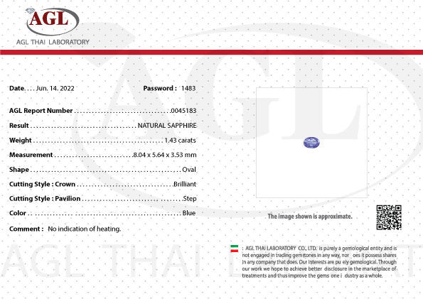 1.43 cts Natural Blue Sapphire Loose Gemstone Oval Cut Certified